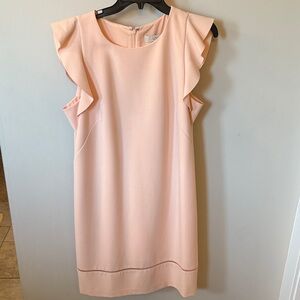 LOFT Pink Ruffle Sleeve Dress
